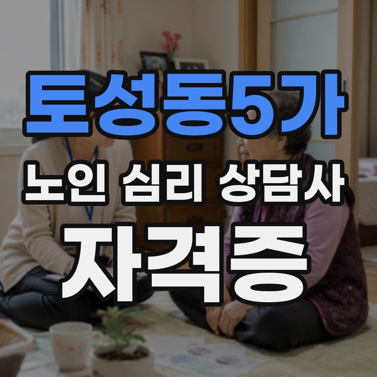 토성동5가 노인 심리 상담사 자격증