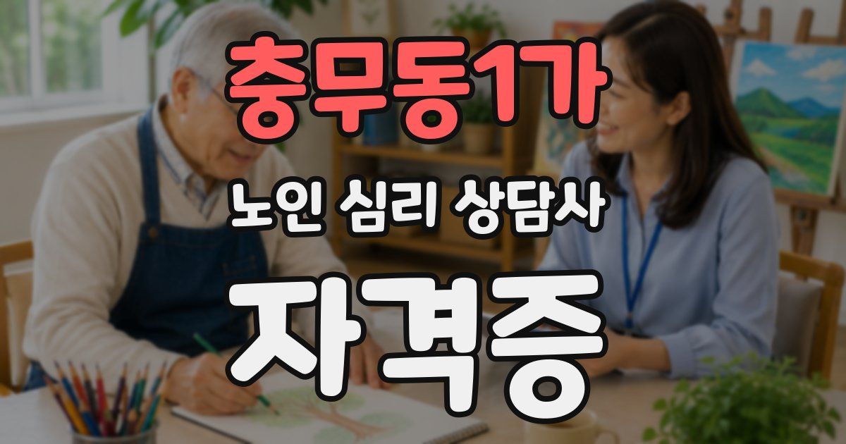 충무동1가 노인 심리 상담사 자격증
