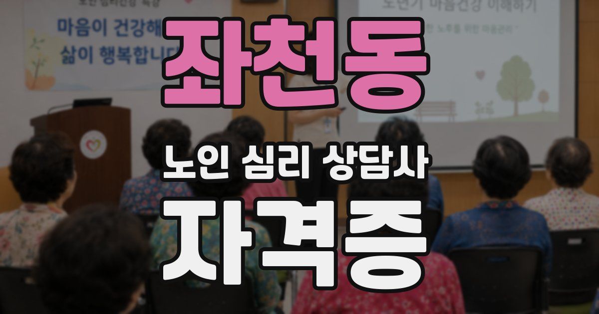 좌천동 노인 심리 상담사 자격증