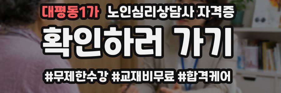 대평동1가 노인 심리 상담사 자격증