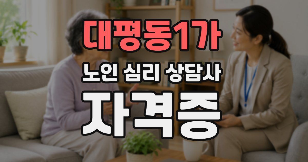대평동1가 노인 심리 상담사 자격증