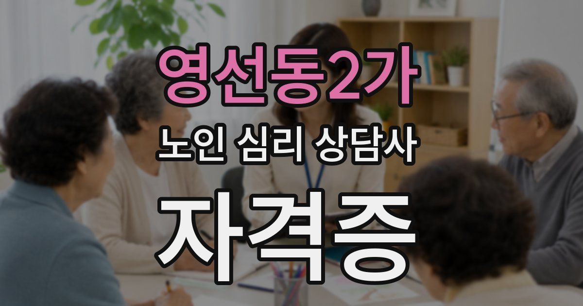 영선동2가 노인 심리 상담사 자격증