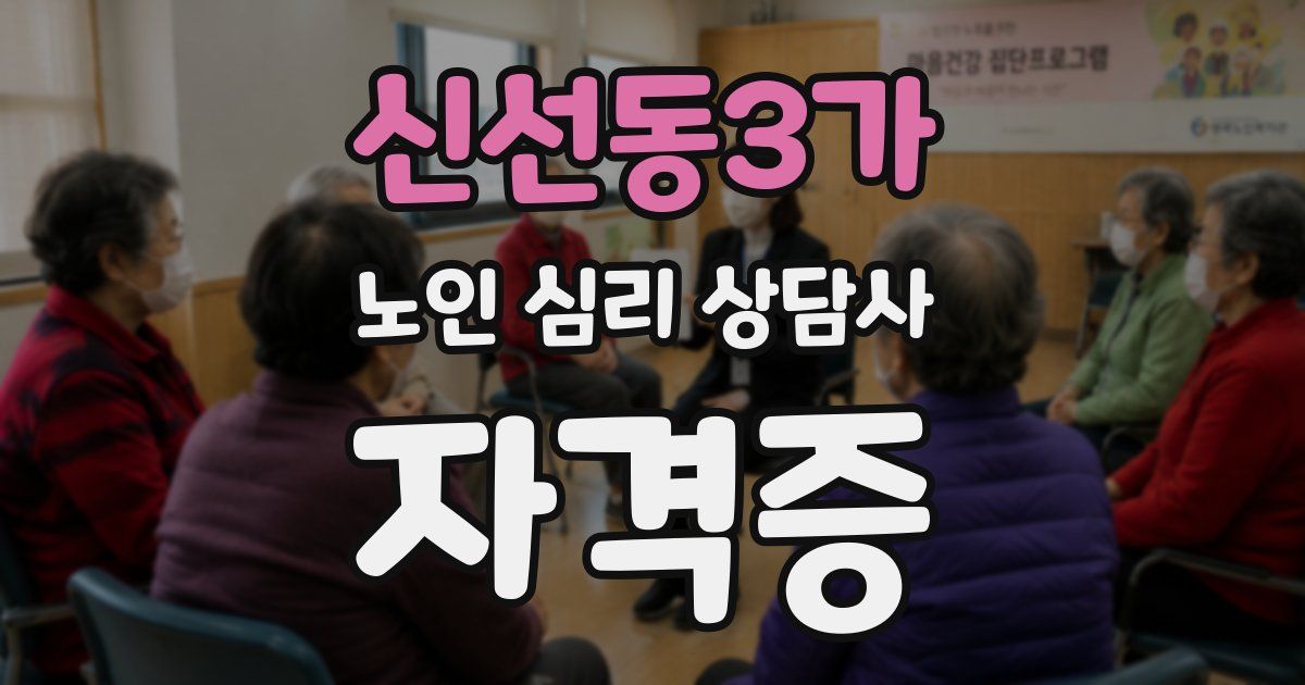 신선동3가 노인 심리 상담사 자격증