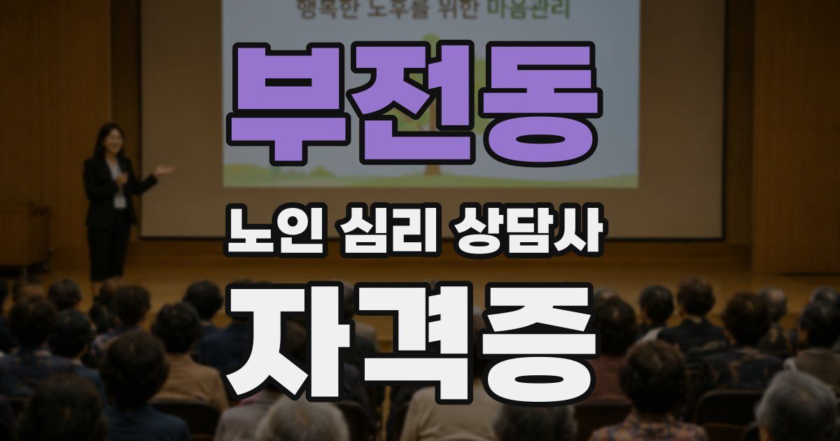 부전동 노인 심리 상담사 자격증