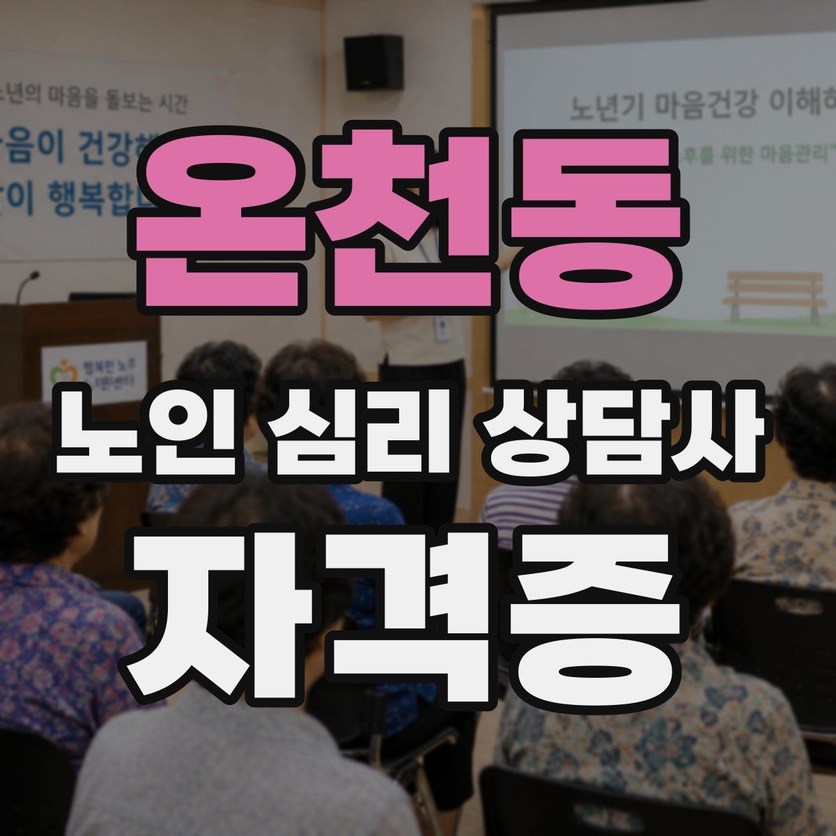 온천동 노인 심리 상담사 자격증
