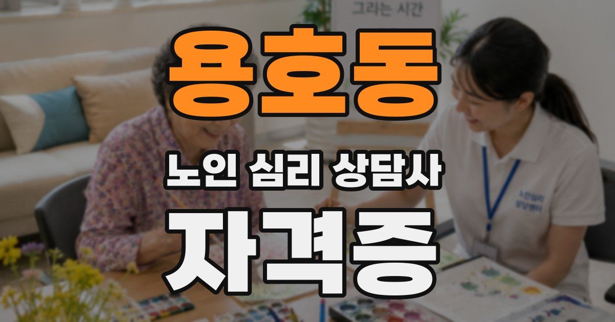 용호동 노인 심리 상담사 자격증