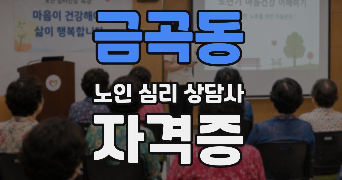 금곡동 노인 심리 상담사 자격증