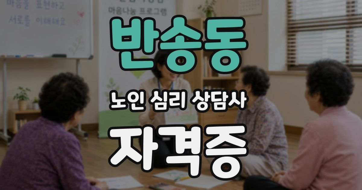 반송동 노인 심리 상담사 자격증