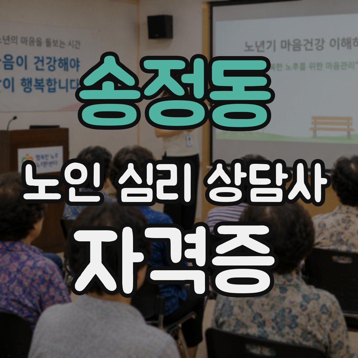 송정동 노인 심리 상담사 자격증