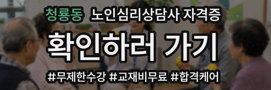 청룡동 노인 심리 상담사 자격증