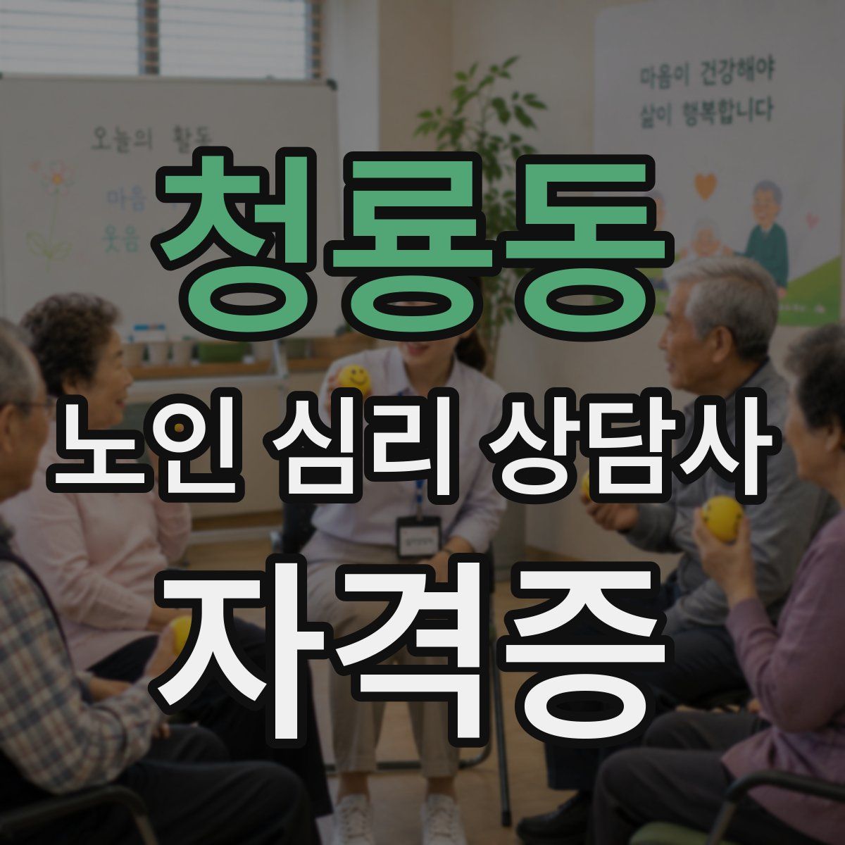 청룡동 노인 심리 상담사 자격증