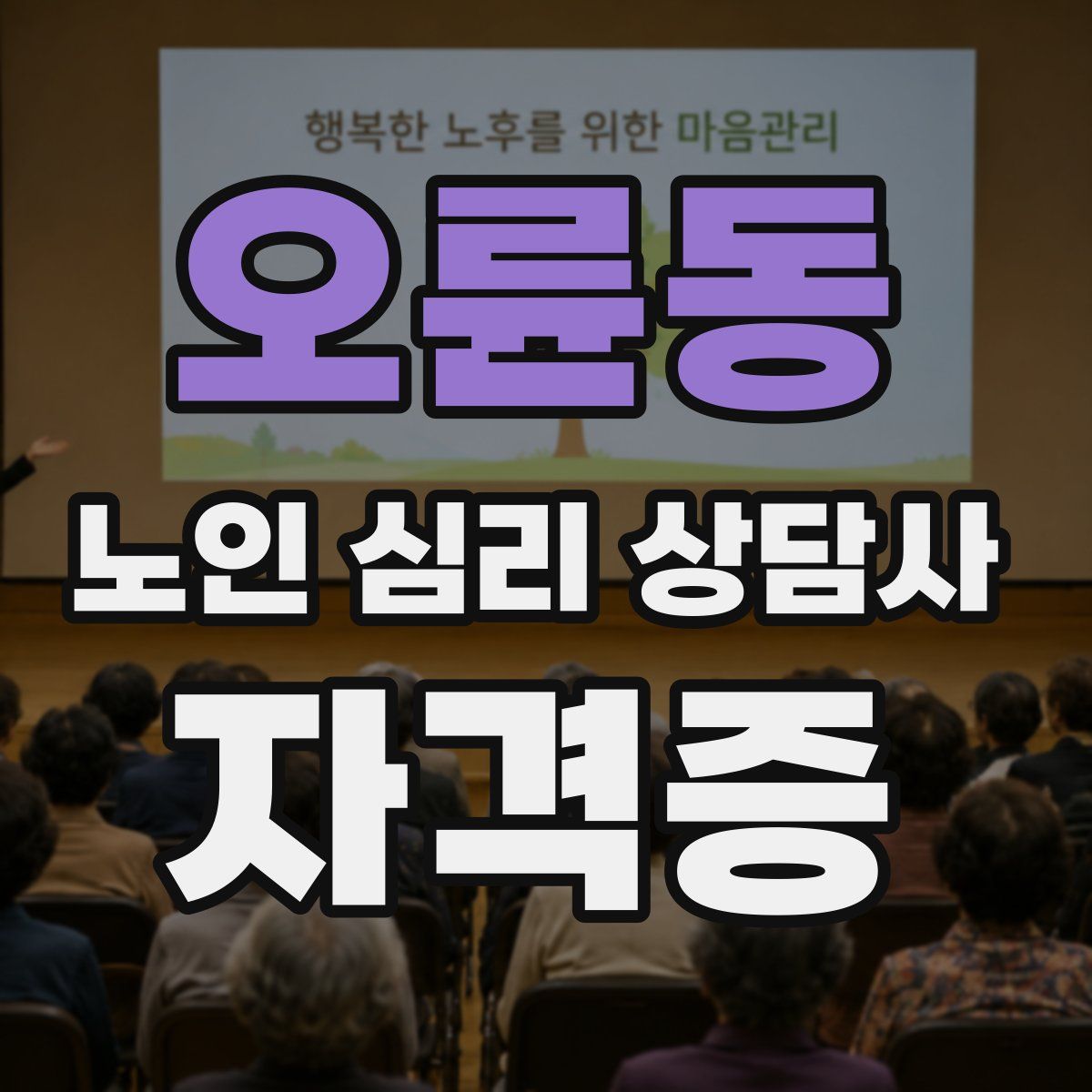오륜동 노인 심리 상담사 자격증