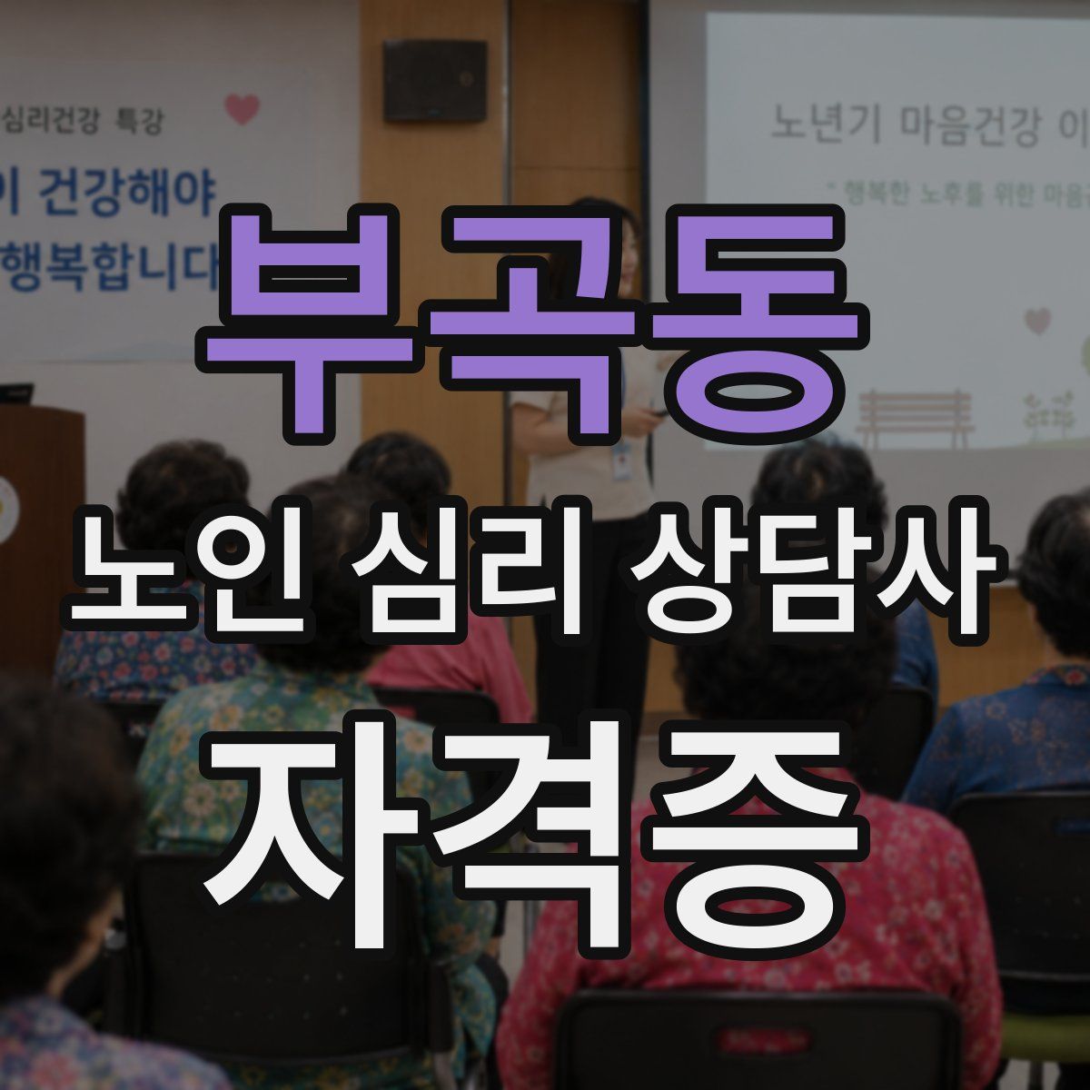 부곡동 노인 심리 상담사 자격증