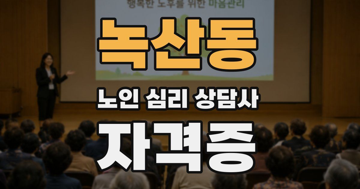 녹산동 노인 심리 상담사 자격증