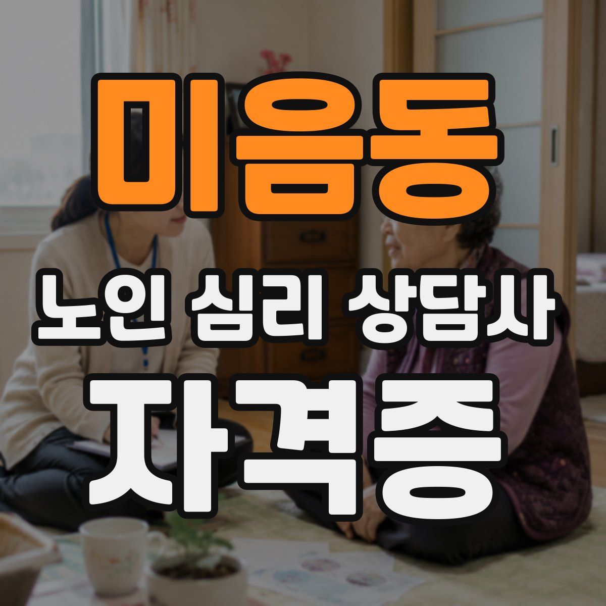 미음동 노인 심리 상담사 자격증