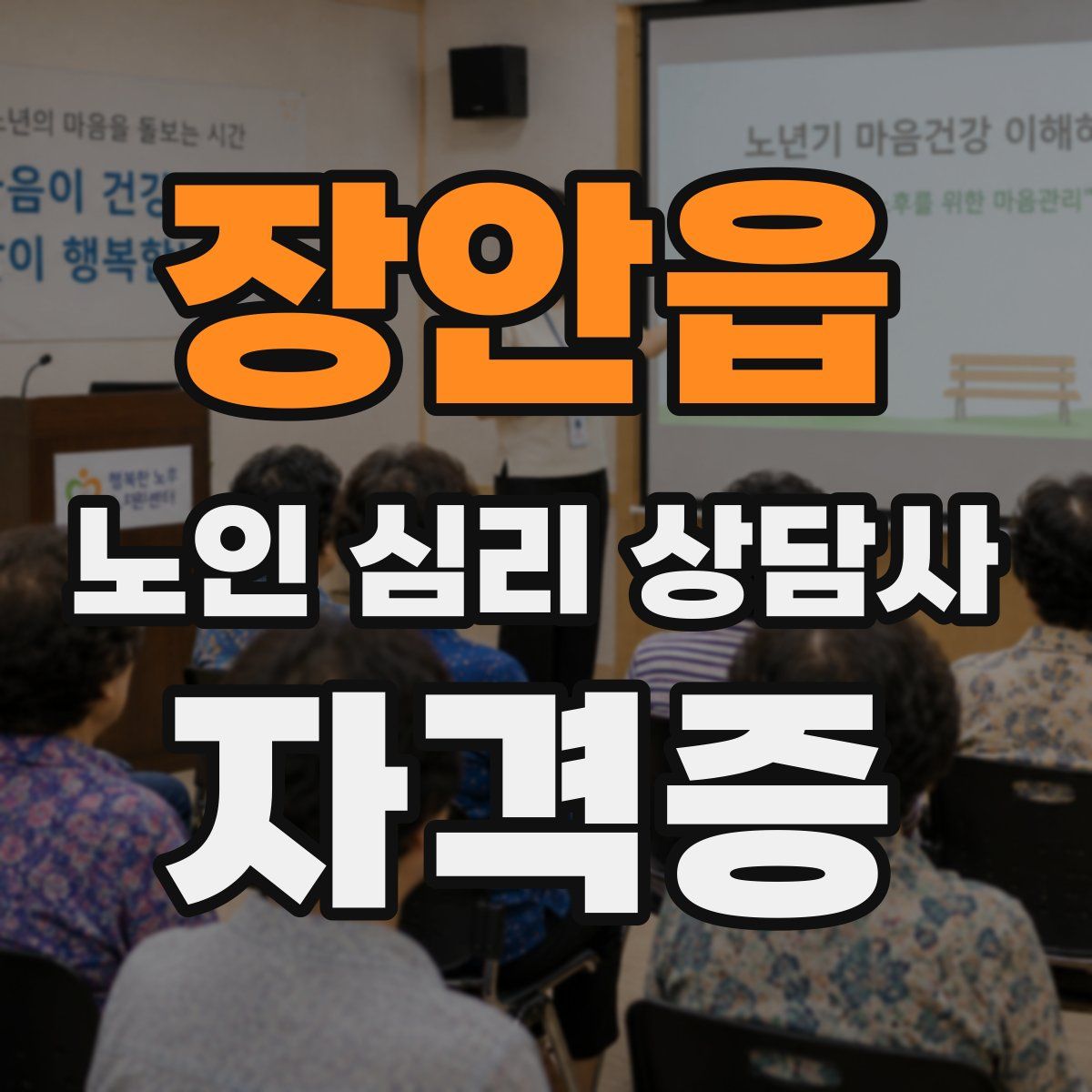 장안읍 노인 심리 상담사 자격증