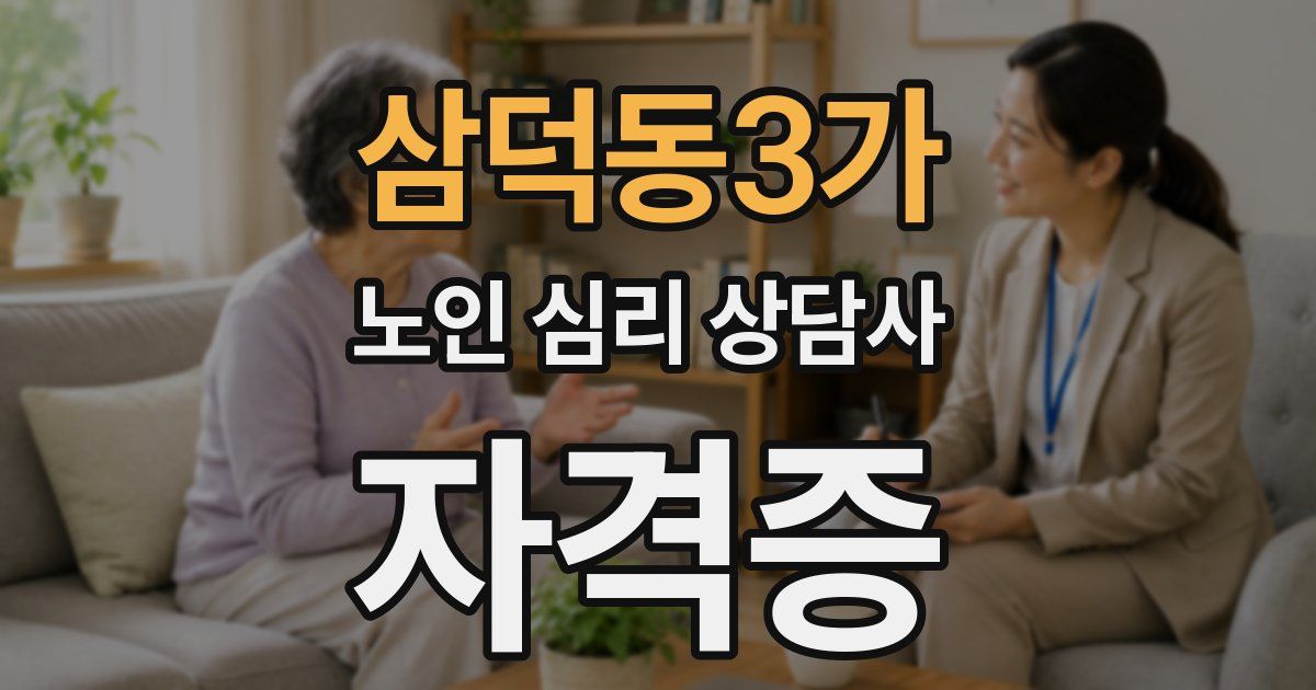 삼덕동3가 노인 심리 상담사 자격증