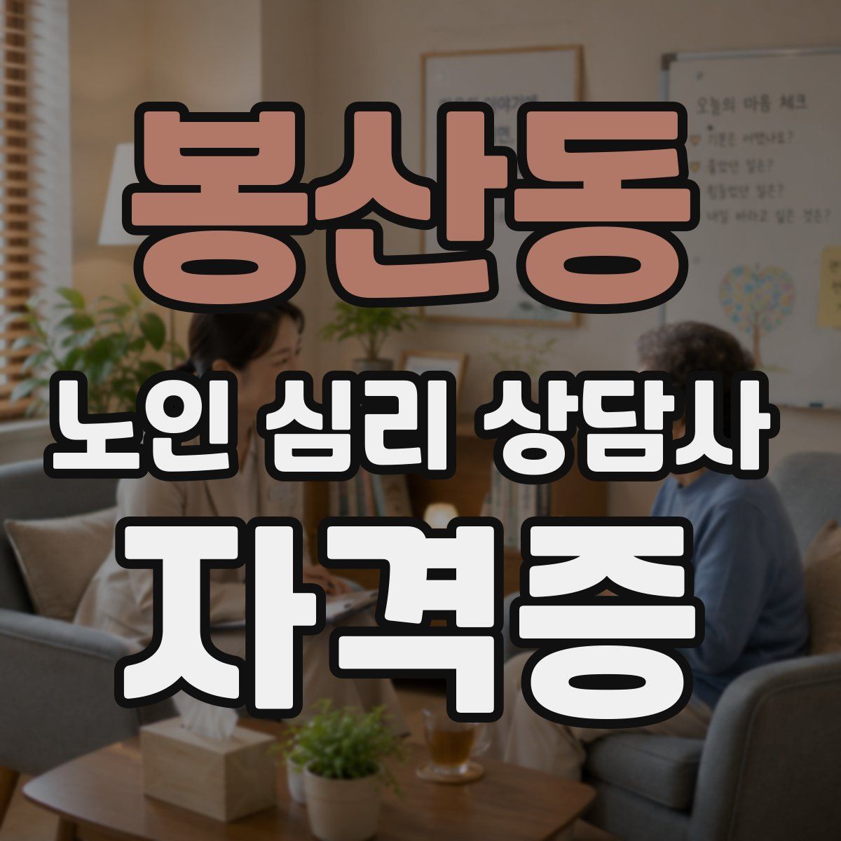 봉산동 노인 심리 상담사 자격증