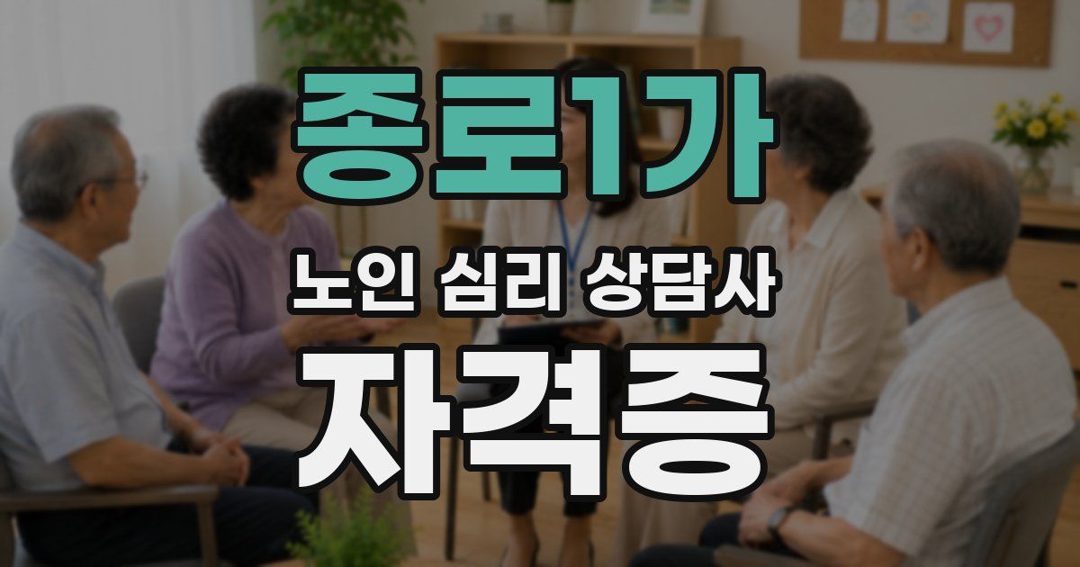 종로1가 노인 심리 상담사 자격증