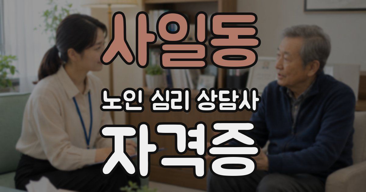 사일동 노인 심리 상담사 자격증