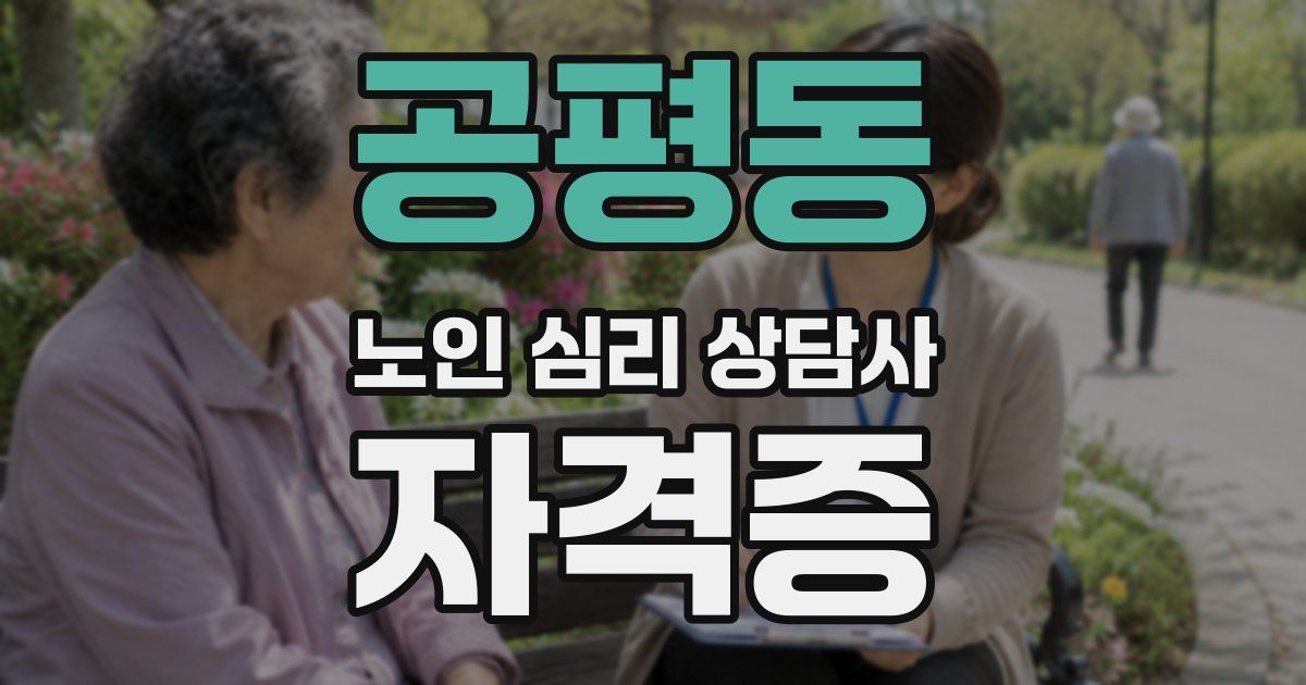 공평동 노인 심리 상담사 자격증