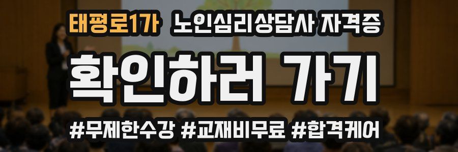 태평로1가 노인 심리 상담사 자격증