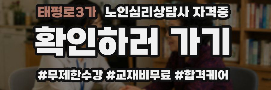 태평로3가 노인 심리 상담사 자격증
