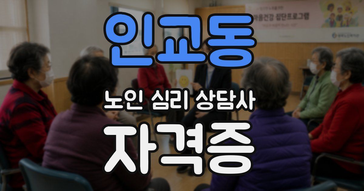 인교동 노인 심리 상담사 자격증