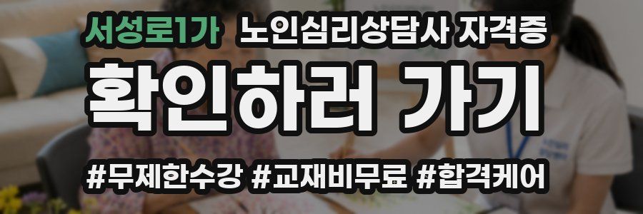 서성로1가 노인 심리 상담사 자격증