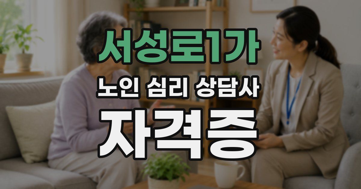 서성로1가 노인 심리 상담사 자격증