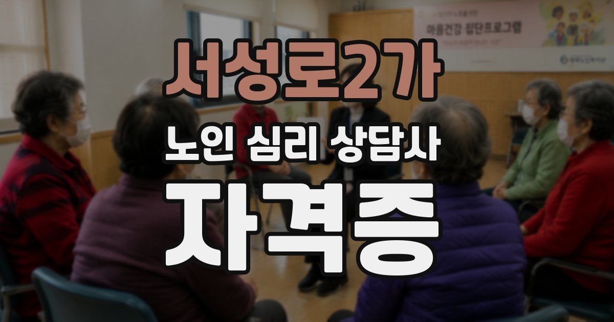 서성로2가 노인 심리 상담사 자격증