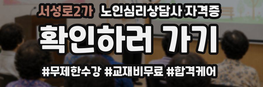 서성로2가 노인 심리 상담사 자격증