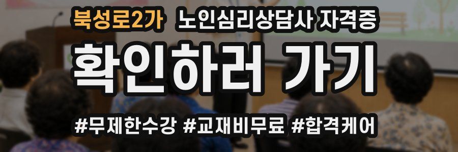 북성로2가 노인 심리 상담사 자격증