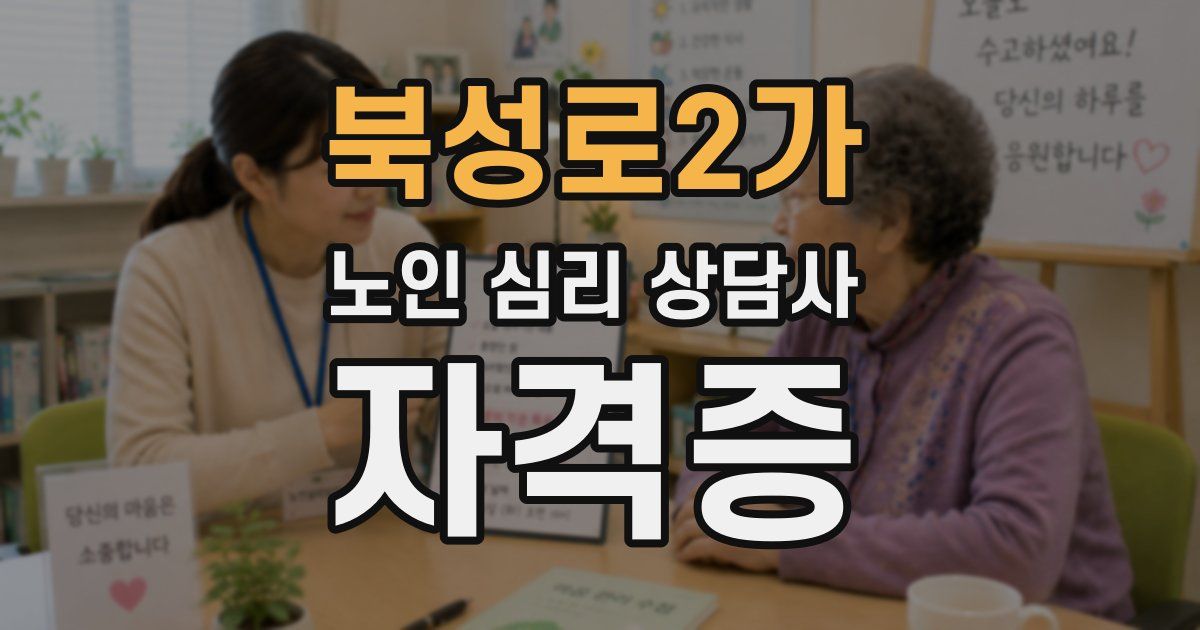 북성로2가 노인 심리 상담사 자격증