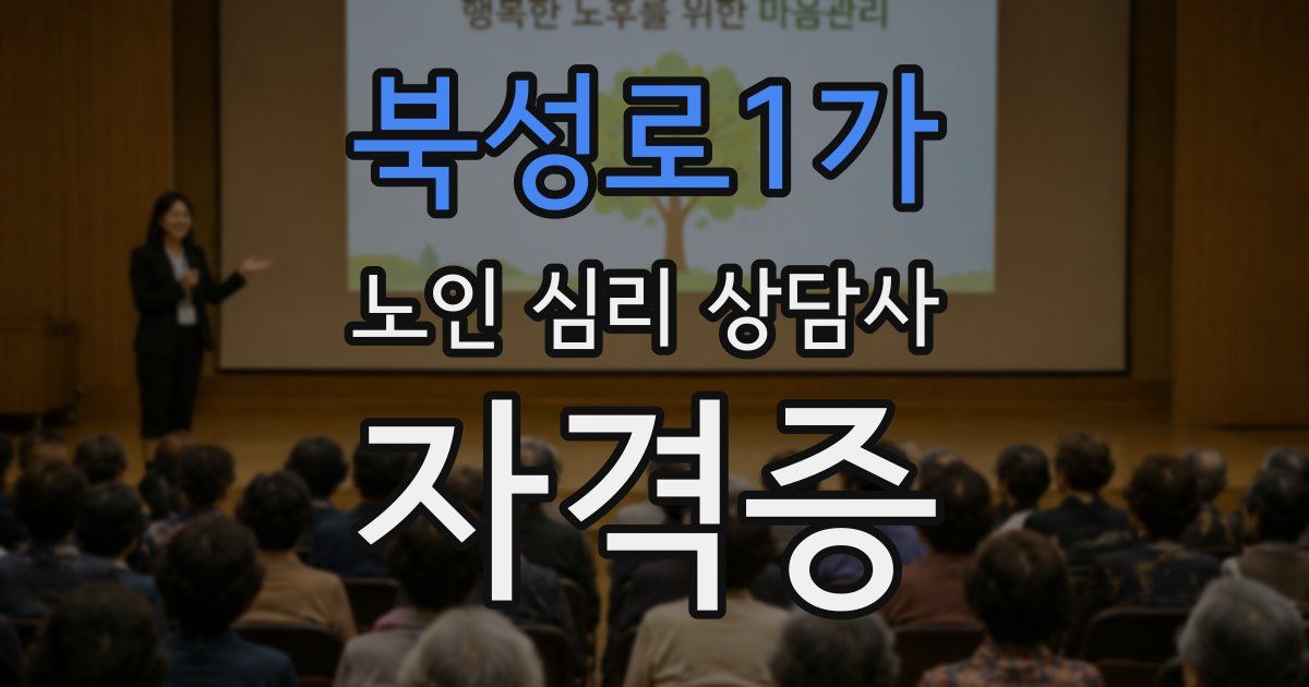 북성로1가 노인 심리 상담사 자격증