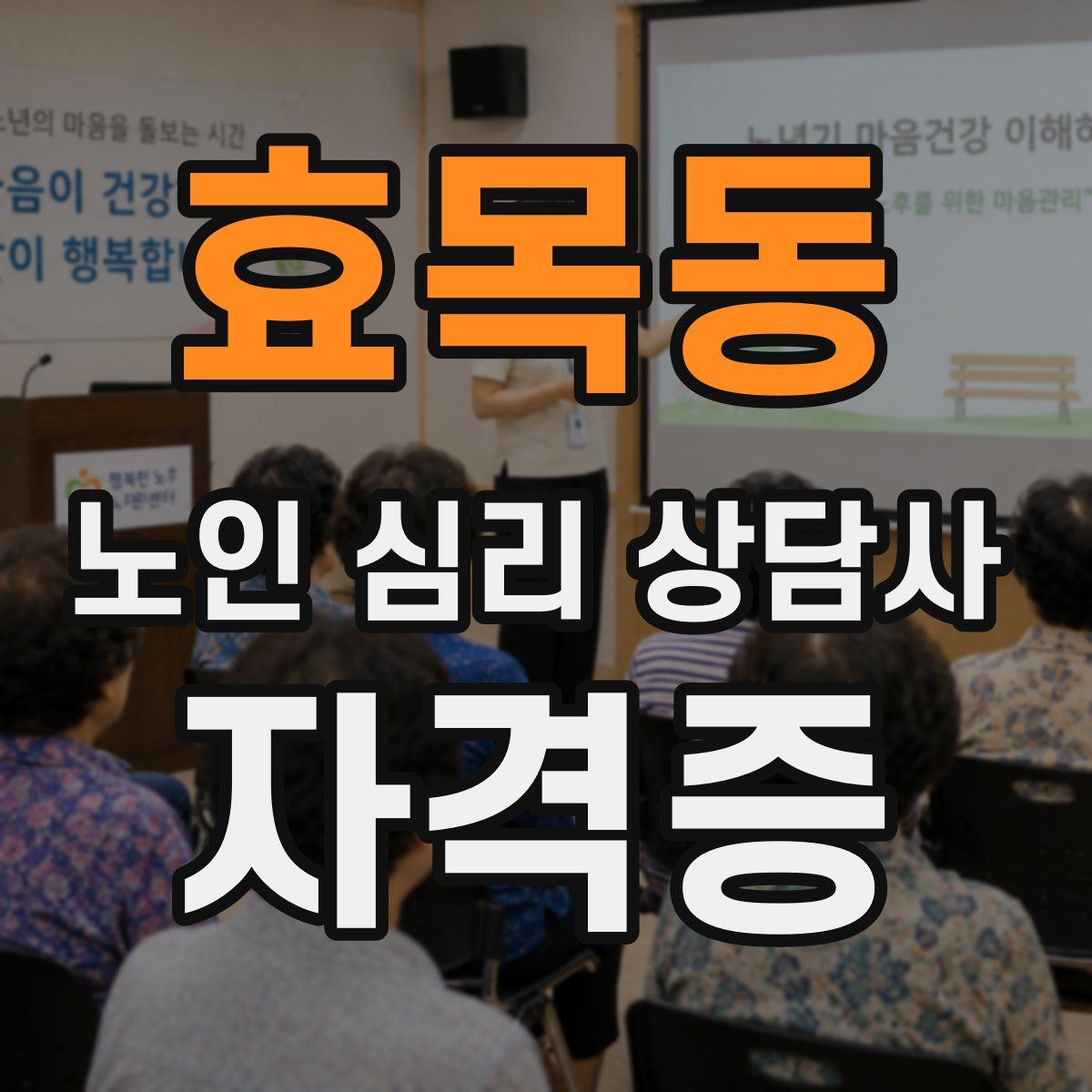 효목동 노인 심리 상담사 자격증