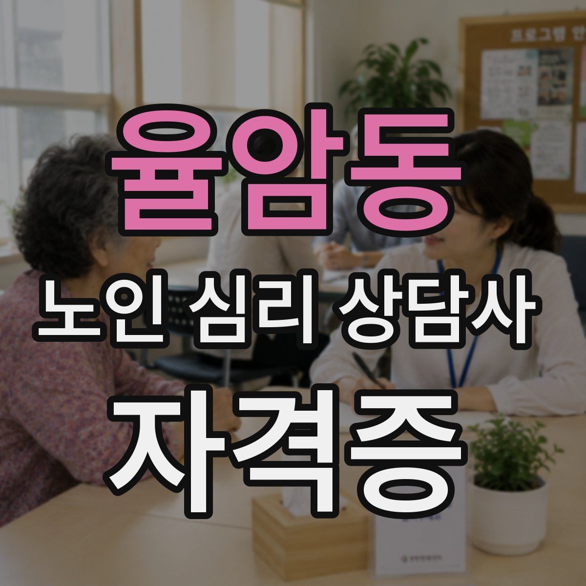 율암동 노인 심리 상담사 자격증