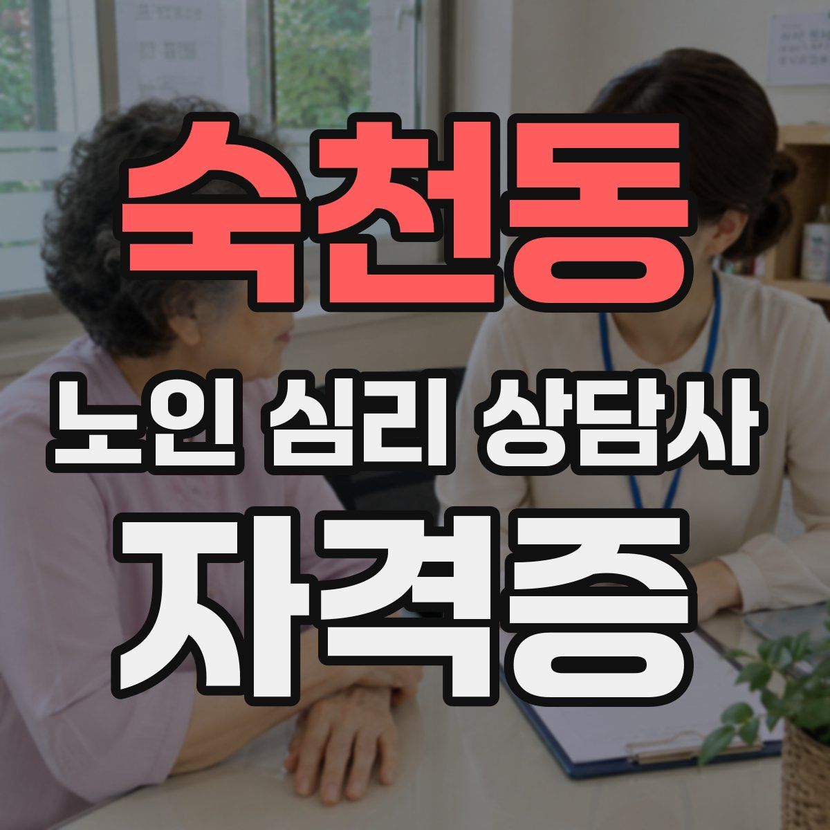 숙천동 노인 심리 상담사 자격증
