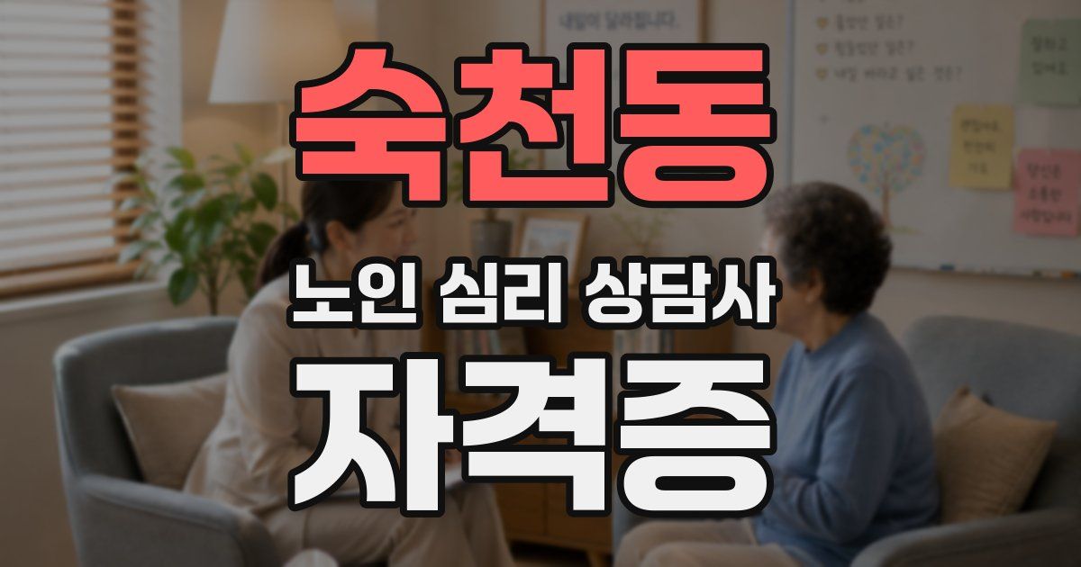 숙천동 노인 심리 상담사 자격증
