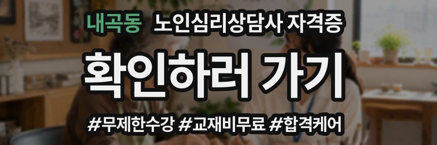 내곡동 노인 심리 상담사 자격증
