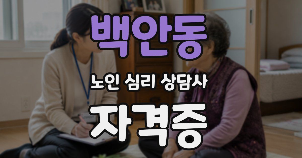 백안동 노인 심리 상담사 자격증