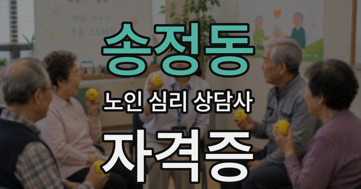 송정동 노인 심리 상담사 자격증