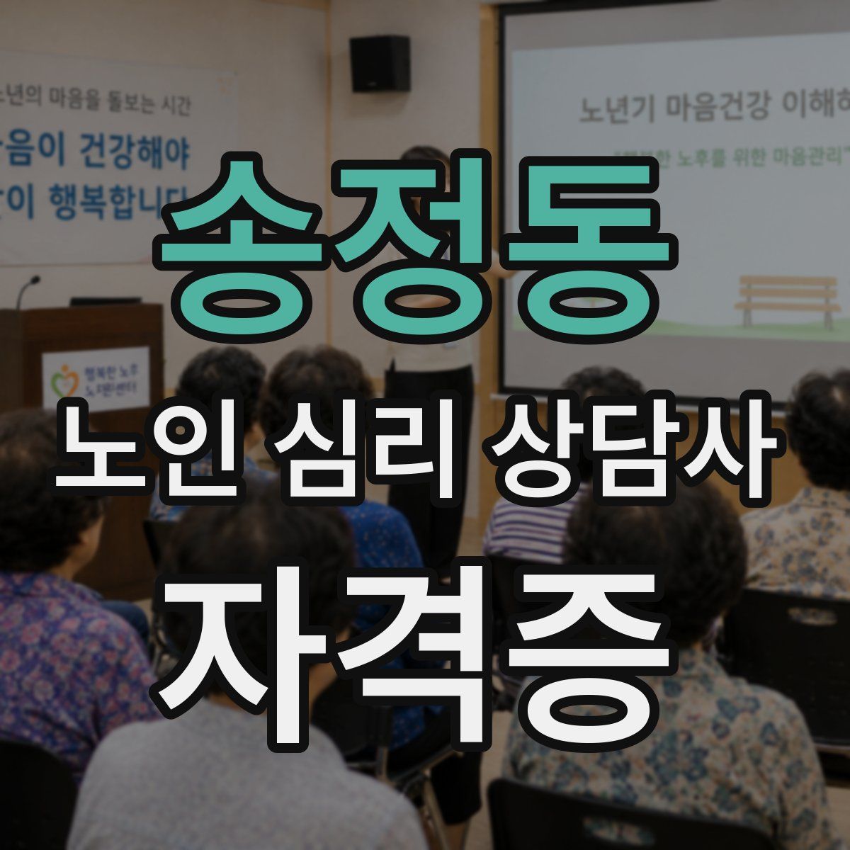 송정동 노인 심리 상담사 자격증