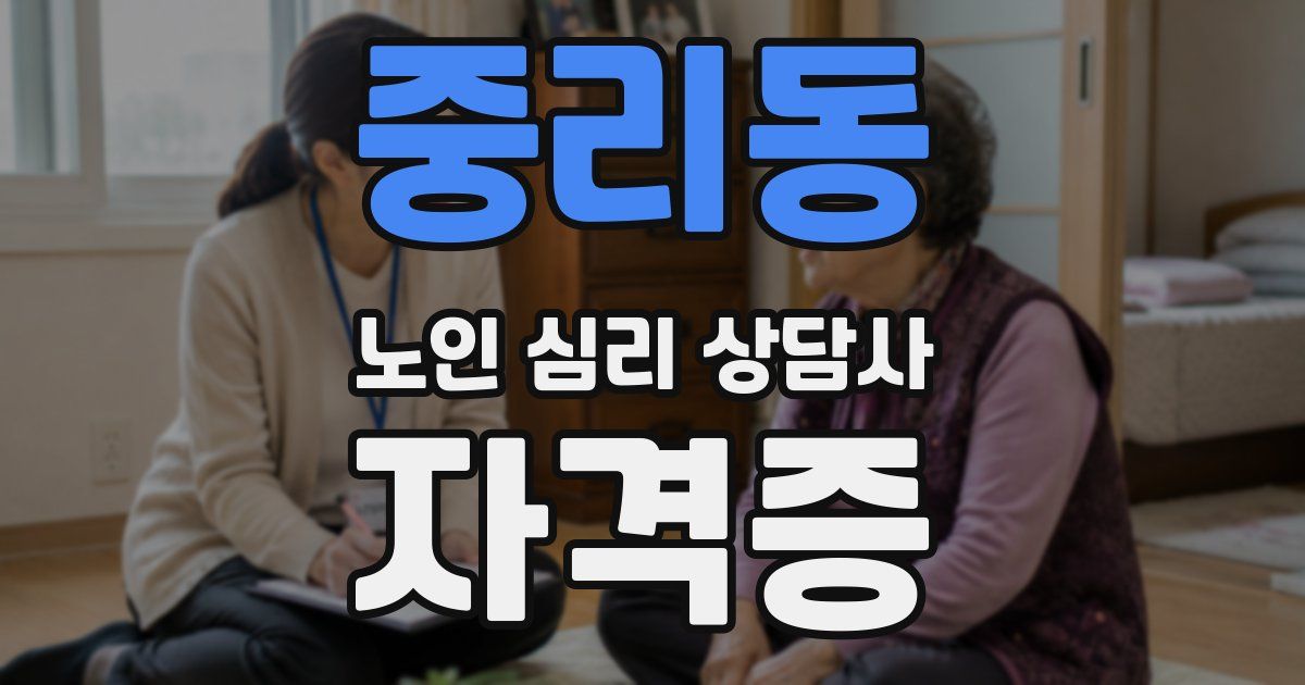 중리동 노인 심리 상담사 자격증