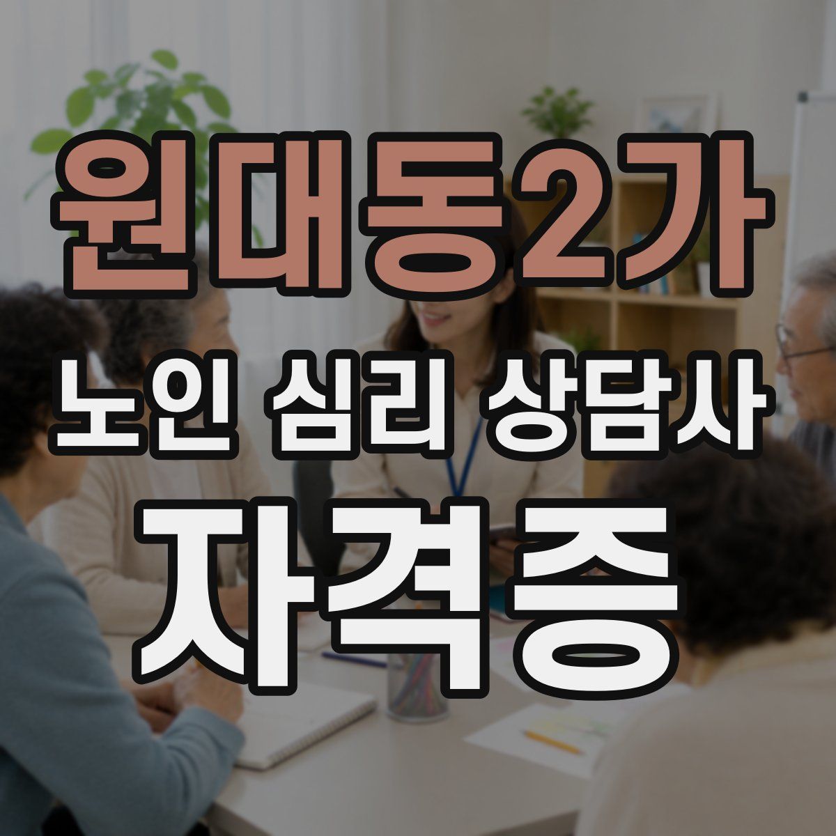 원대동2가 노인 심리 상담사 자격증