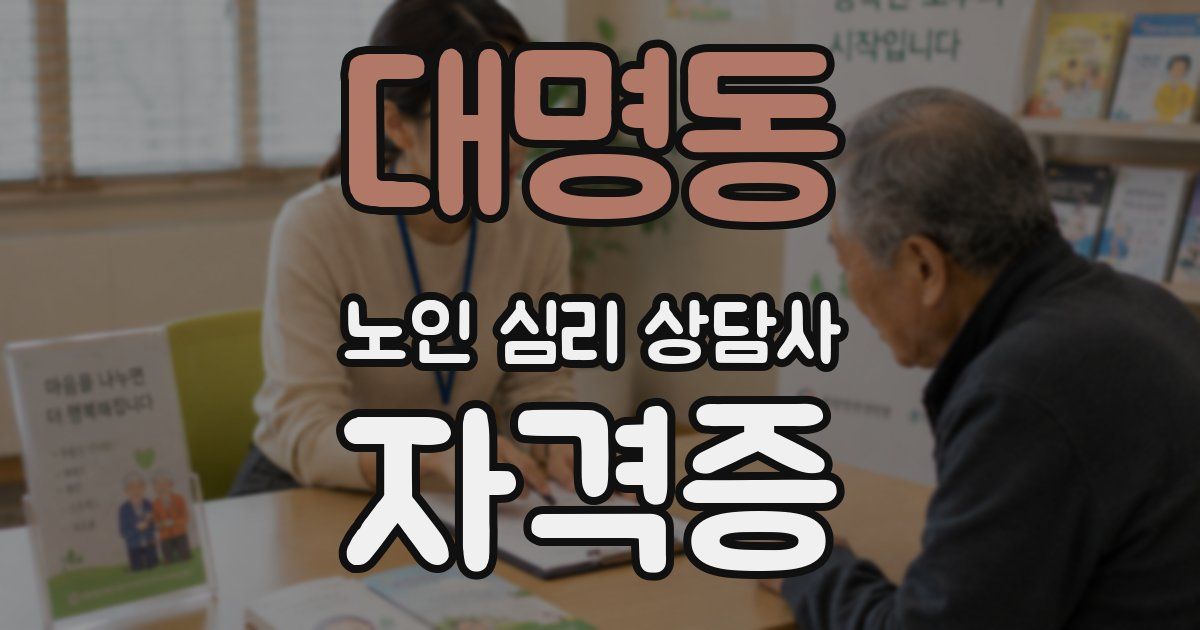 대명동 노인 심리 상담사 자격증