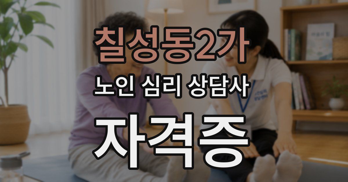 칠성동2가 노인 심리 상담사 자격증