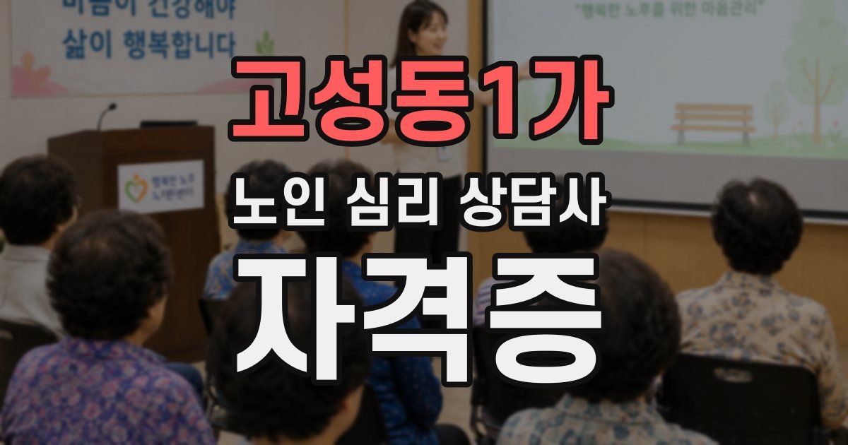 고성동1가 노인 심리 상담사 자격증