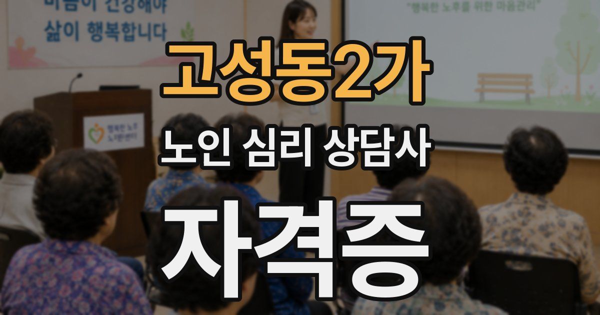고성동2가 노인 심리 상담사 자격증