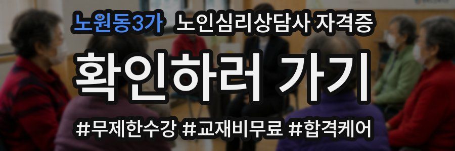 노원동3가 노인 심리 상담사 자격증